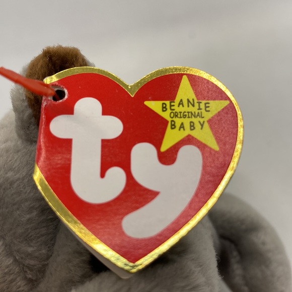 Ty Original Beanie Baby Spike Rhinoceros Grey Brown with Hang Tag 1996 Retired - Picture 2 of 10